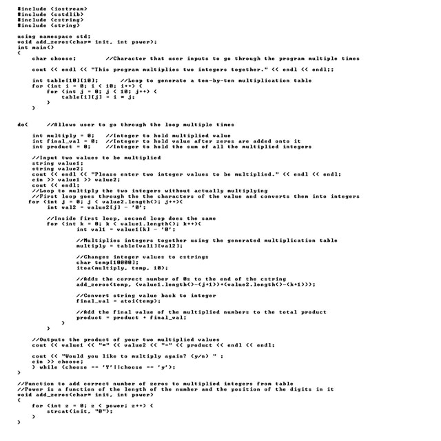 A Standard Computer Program In C++